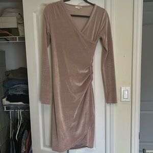 Pink Aritzia free klum velvet dresss